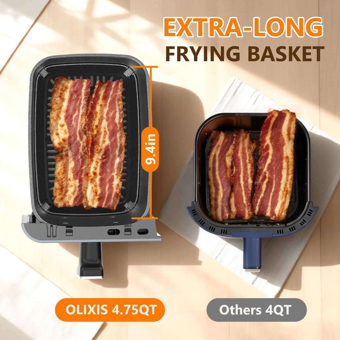 Dual Basket Air Fryer Oven, Digital Control, Clear-View Window, Versatile Air Fryer for Roasting, Baking, Reheating Healthy Meals