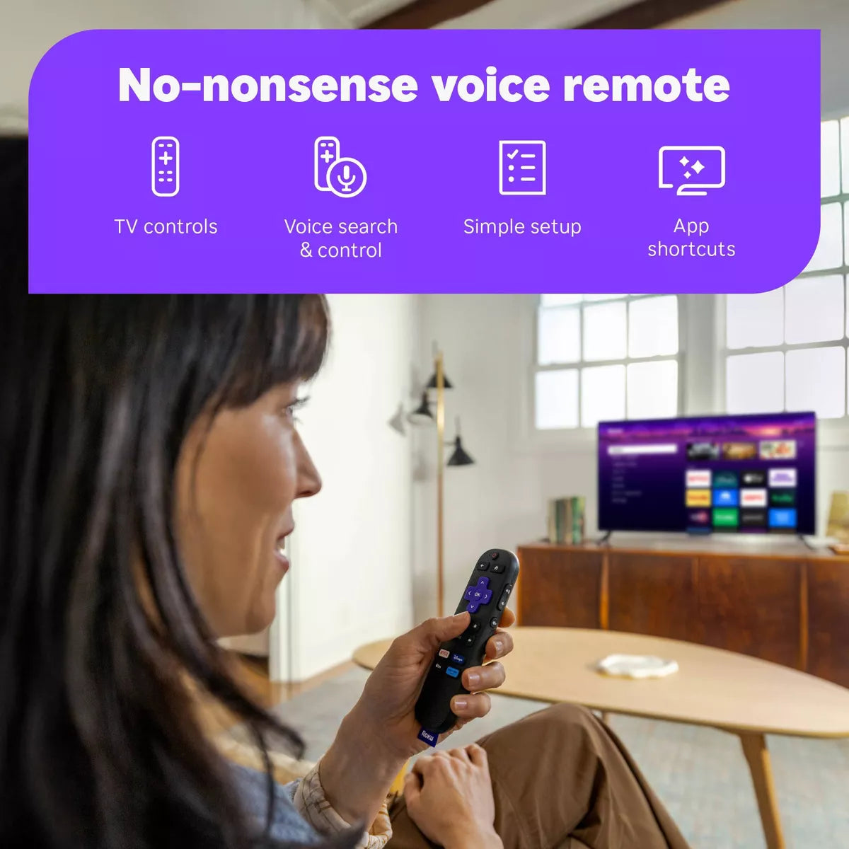 Roku Streaming Stick 4K Streaming Device 4K/Hdr/Dolby Vision with Voice Remote with TV Controls: Wi-Fi, Apple Airplay