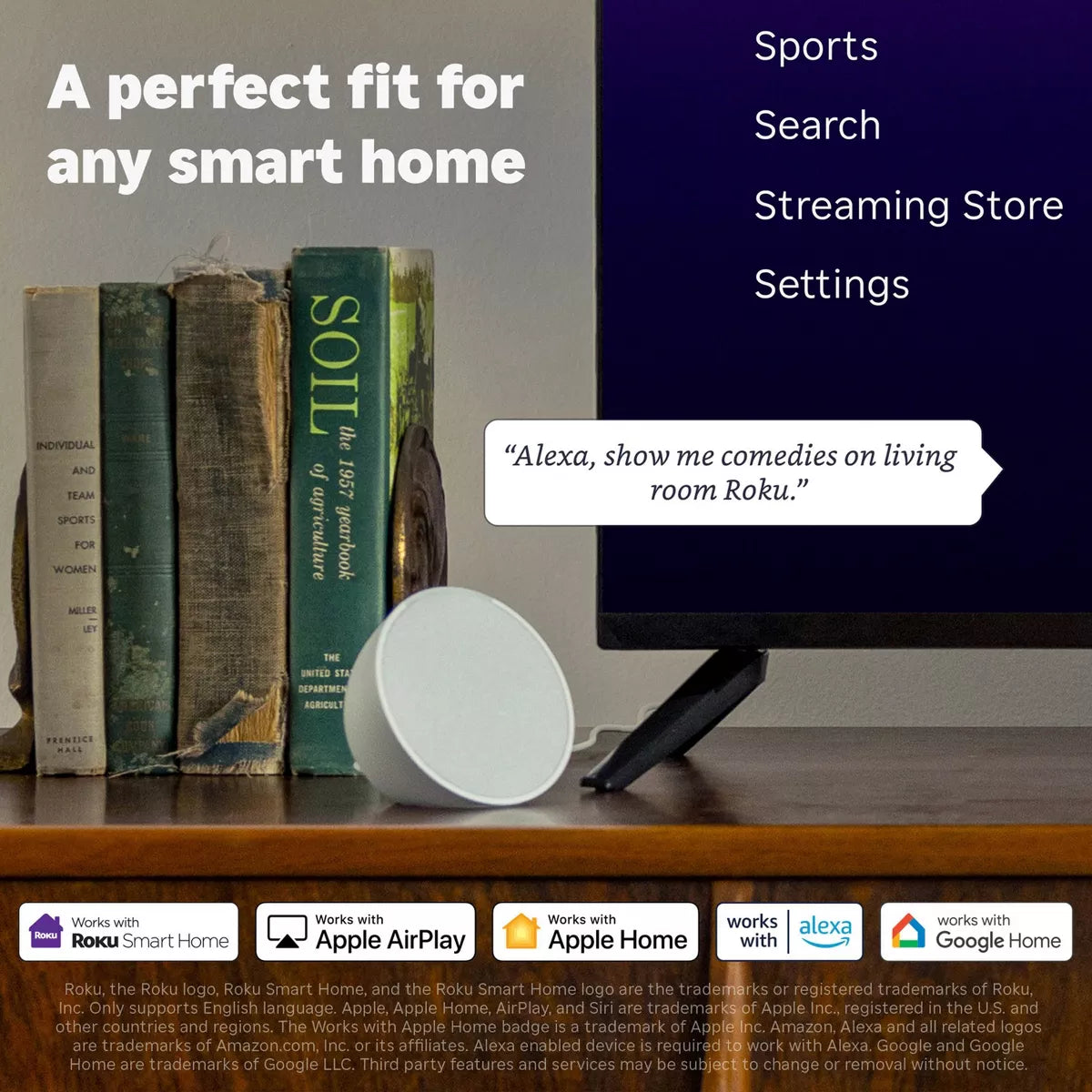 Roku Streaming Stick 4K Streaming Device 4K/Hdr/Dolby Vision with Voice Remote with TV Controls: Wi-Fi, Apple Airplay