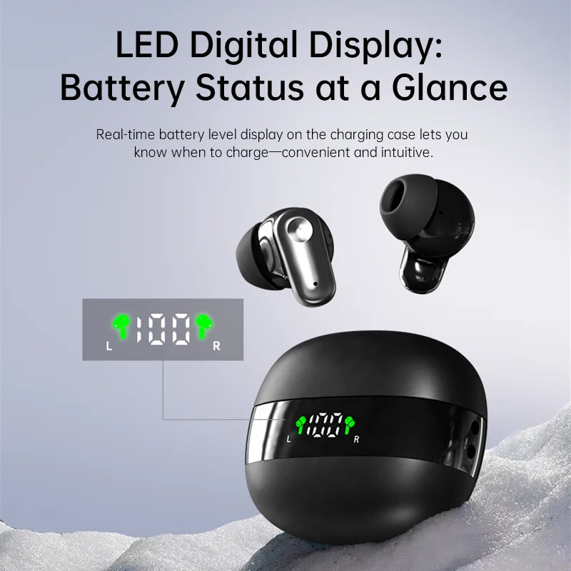 Mini550-Wireless Headphones, High-Fidelity Stereo Headphones,With Noise Cancellation Feature and LED Display,Mini Headphones